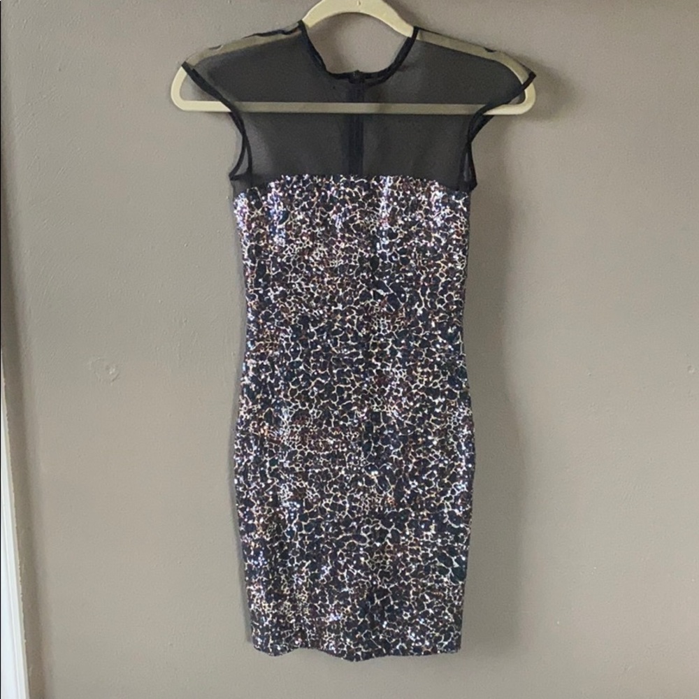 Sequin And Mesh Minidress - image 1
